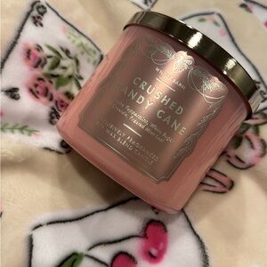 Bath & Body Works White Barn Crushed Candy Cane Candle - Pink